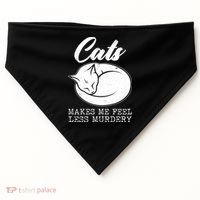 Cats Makes Me Feel Less Murdery USA-Made Doggie Bandana thumb 0