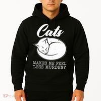 Cats Makes Me Feel Less Murdery Hoodie thumb 2