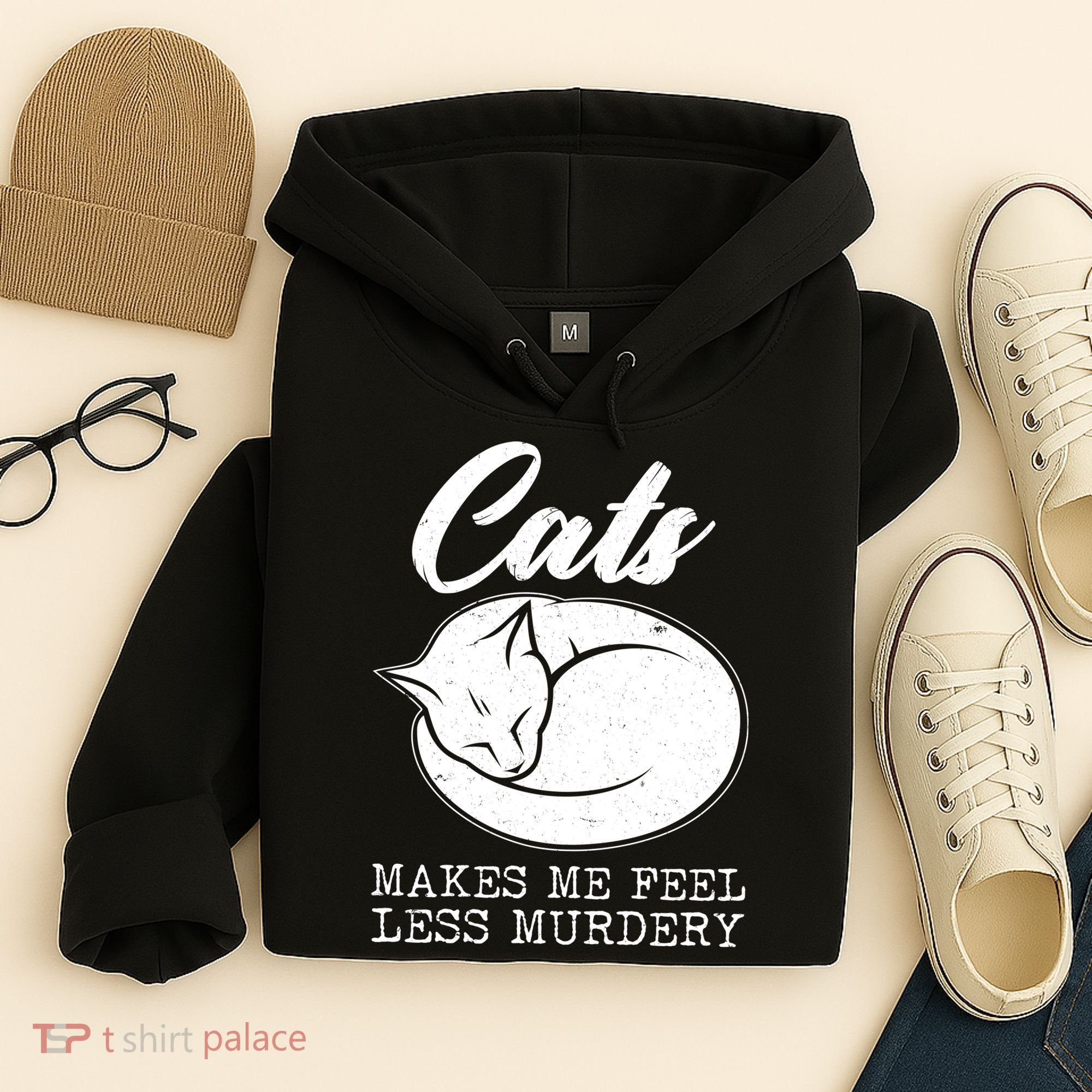 Cats Makes Me Feel Less Murdery Hoodie