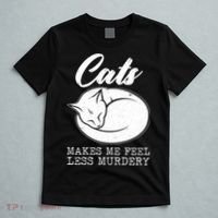 Cats Makes Me Feel Less Murdery T-Shirt thumb 5