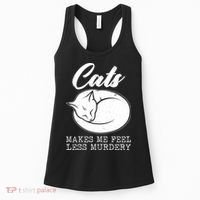 Cats Makes Me Feel Less Murdery Women's Tank Top thumb 0