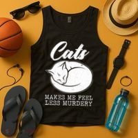 Cats Makes Me Feel Less Murdery Tank Top thumb 4