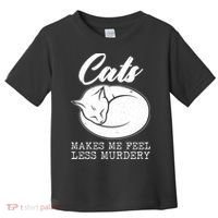 Cats Makes Me Feel Less Murdery Toddler T-Shirt thumb 0