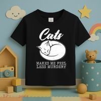 Cats Makes Me Feel Less Murdery Toddler T-Shirt thumb 3