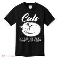 Cats Makes Me Feel Less Murdery Kids T-Shirt thumb 0