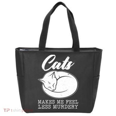 Cats Makes Me Feel Less Murdery Tote Bag