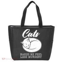 Cats Makes Me Feel Less Murdery Tote Bag thumb 0