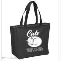 Cats Makes Me Feel Less Murdery Tote Bag thumb 2