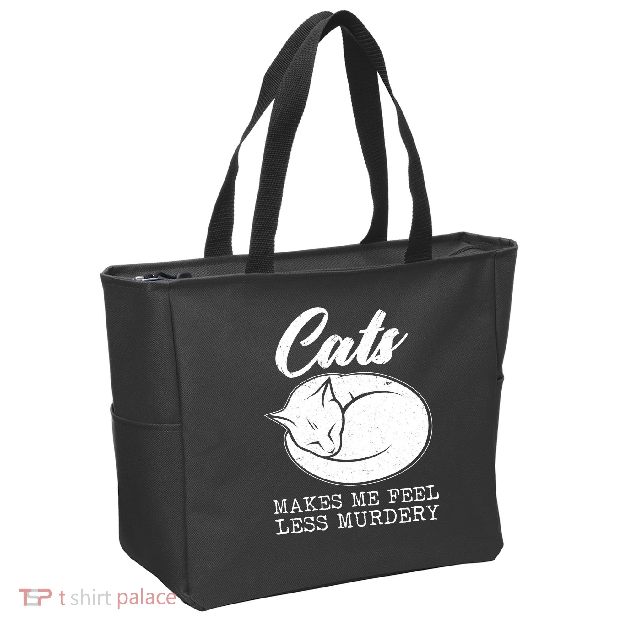 Cats Makes Me Feel Less Murdery Tote Bag