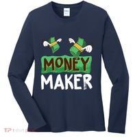Classic Money Maker Rich Man Rules Dollars Business Gift Women's Long Sleeve Shirt thumb 0
