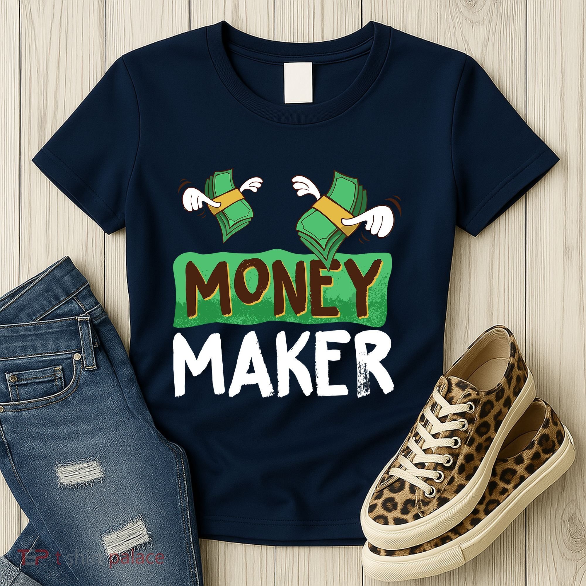 Classic Money Maker Rich Man Rules Dollars Business Gift Women's T-Shirt