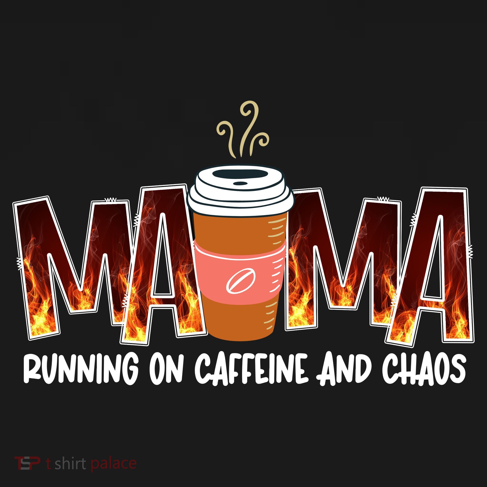 Coffee Mom MAMA Running On Caffeine And Chaos Coaster