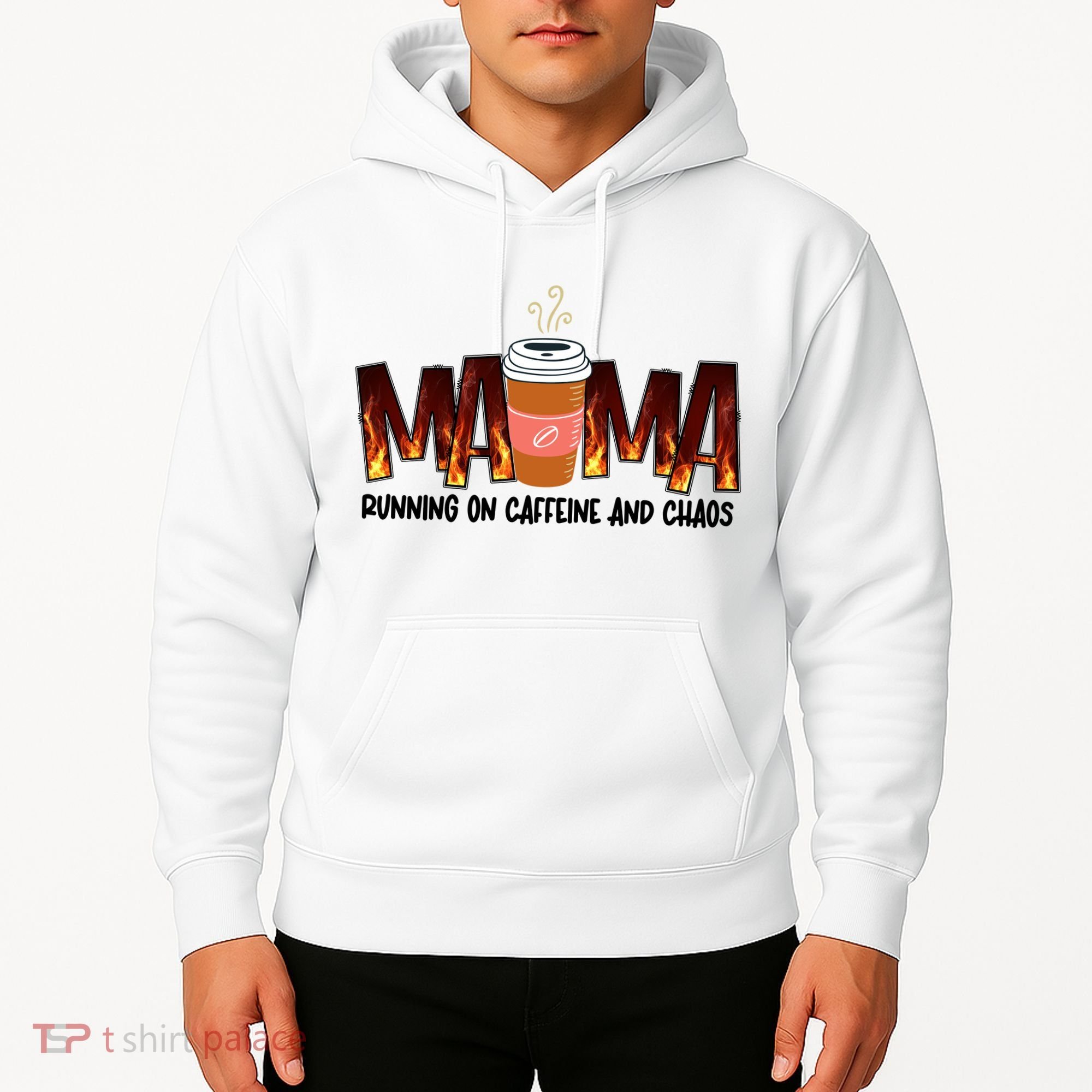 Coffee Mom MAMA Running On Caffeine And Chaos Hoodie