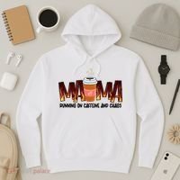 Coffee Mom MAMA Running On Caffeine And Chaos Hoodie thumb 3