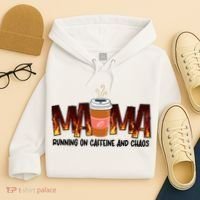 Coffee Mom MAMA Running On Caffeine And Chaos Hoodie thumb 4