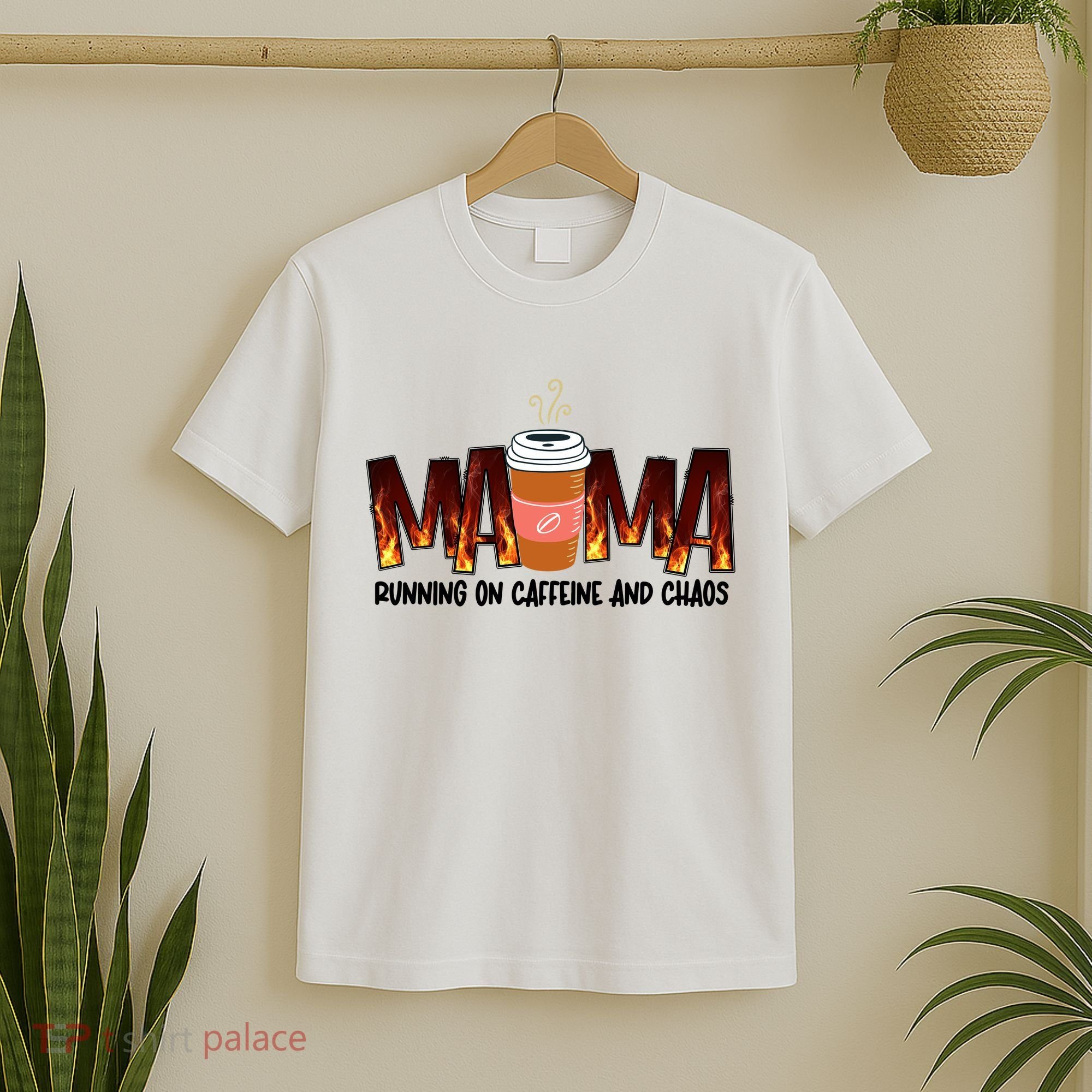 Coffee Mom MAMA Running On Caffeine And Chaos T-Shirt