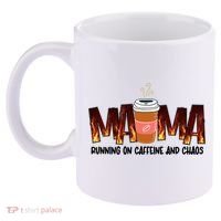 Coffee Mom MAMA Running On Caffeine And Chaos 11oz C Handle Ceramic Mug thumb 2