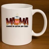 Coffee Mom MAMA Running On Caffeine And Chaos 11oz C Handle Ceramic Mug thumb 3