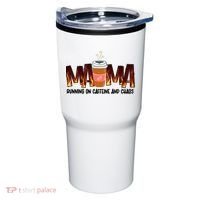 Coffee Mom MAMA Running On Caffeine And Chaos Tumbler thumb 0