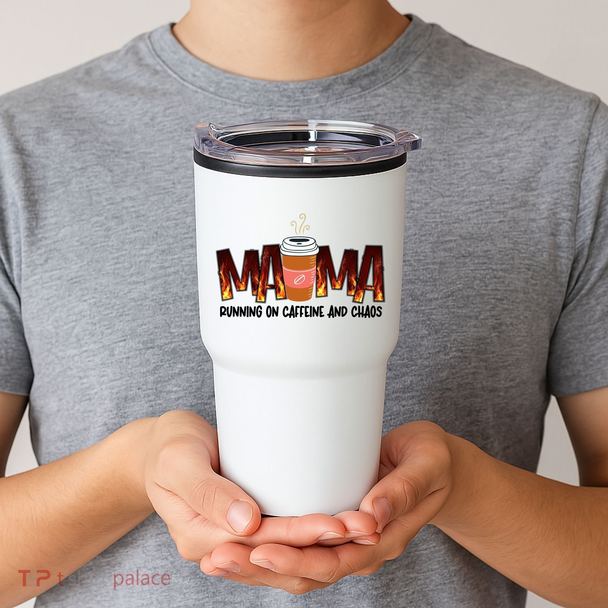 Coffee Mom MAMA Running On Caffeine And Chaos Tumbler