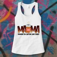 Coffee Mom MAMA Running On Caffeine And Chaos Women's Tank Top thumb 3