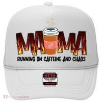 Coffee Mom MAMA Running On Caffeine And Chaos Hat thumb 0