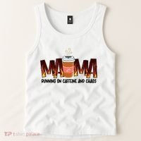 Coffee Mom MAMA Running On Caffeine And Chaos Tank Top thumb 2