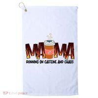 Coffee Mom MAMA Running On Caffeine And Chaos Golf Towel thumb 0