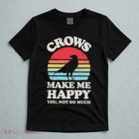 Crows Make Me Happy You Not So Much Funny Crow Raven Vintage T-Shirt thumb 5
