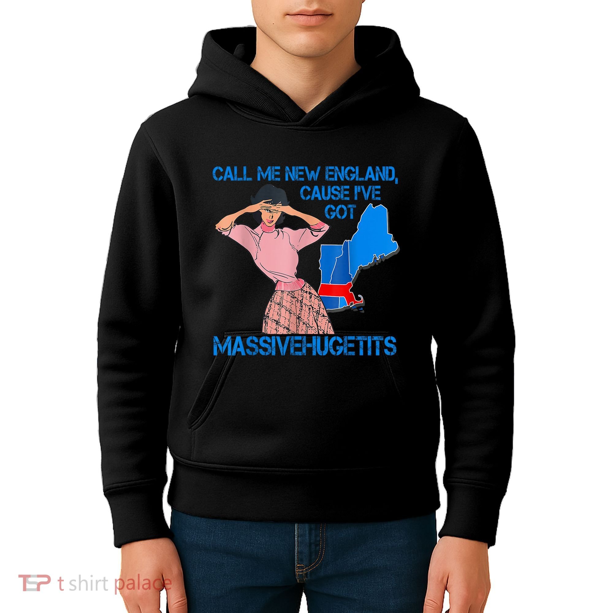 Call Me New England Cause I Got Massivehugetits Kids Hoodie