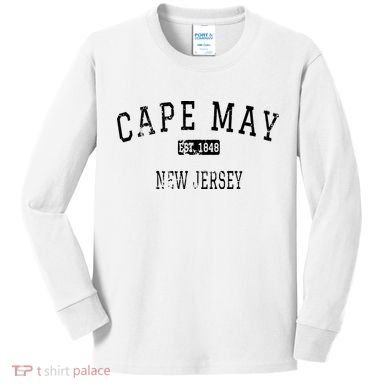 Cape May New Jersey Nj Vintage Kids Long Sleeve Shirt