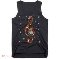 Christmas Music Note Symbol School Music Teacher Lover Xmas Tank Top thumb 0