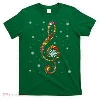 Christmas Music Note Symbol School Music Teacher Lover Xmas T-Shirt thumb 0