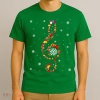 Christmas Music Note Symbol School Music Teacher Lover Xmas T-Shirt thumb 3