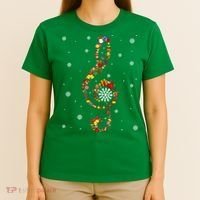 Christmas Music Note Symbol School Music Teacher Lover Xmas T-Shirt thumb 4