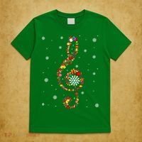 Christmas Music Note Symbol School Music Teacher Lover Xmas T-Shirt thumb 5