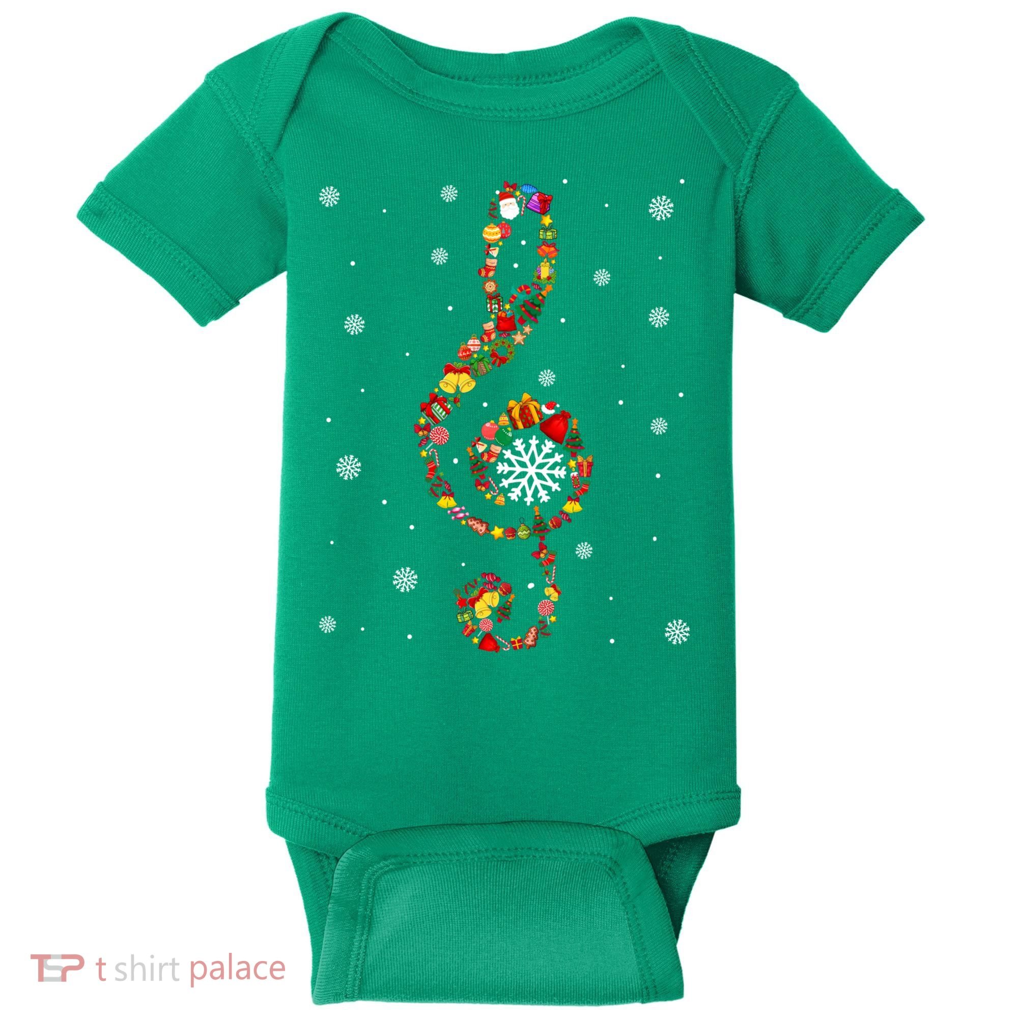 Christmas Music Note Symbol School Music Teacher Lover Xmas Baby Bodysuit