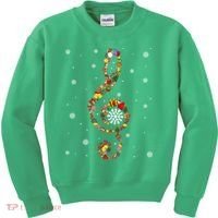 Christmas Music Note Symbol School Music Teacher Lover Xmas Kids Sweatshirt thumb 0
