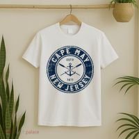 Cape May New Jersey Nj Vintage Boat Anchor & Oars T-Shirt thumb 2