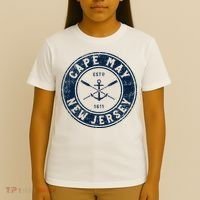 Cape May New Jersey Nj Vintage Boat Anchor & Oars T-Shirt thumb 4