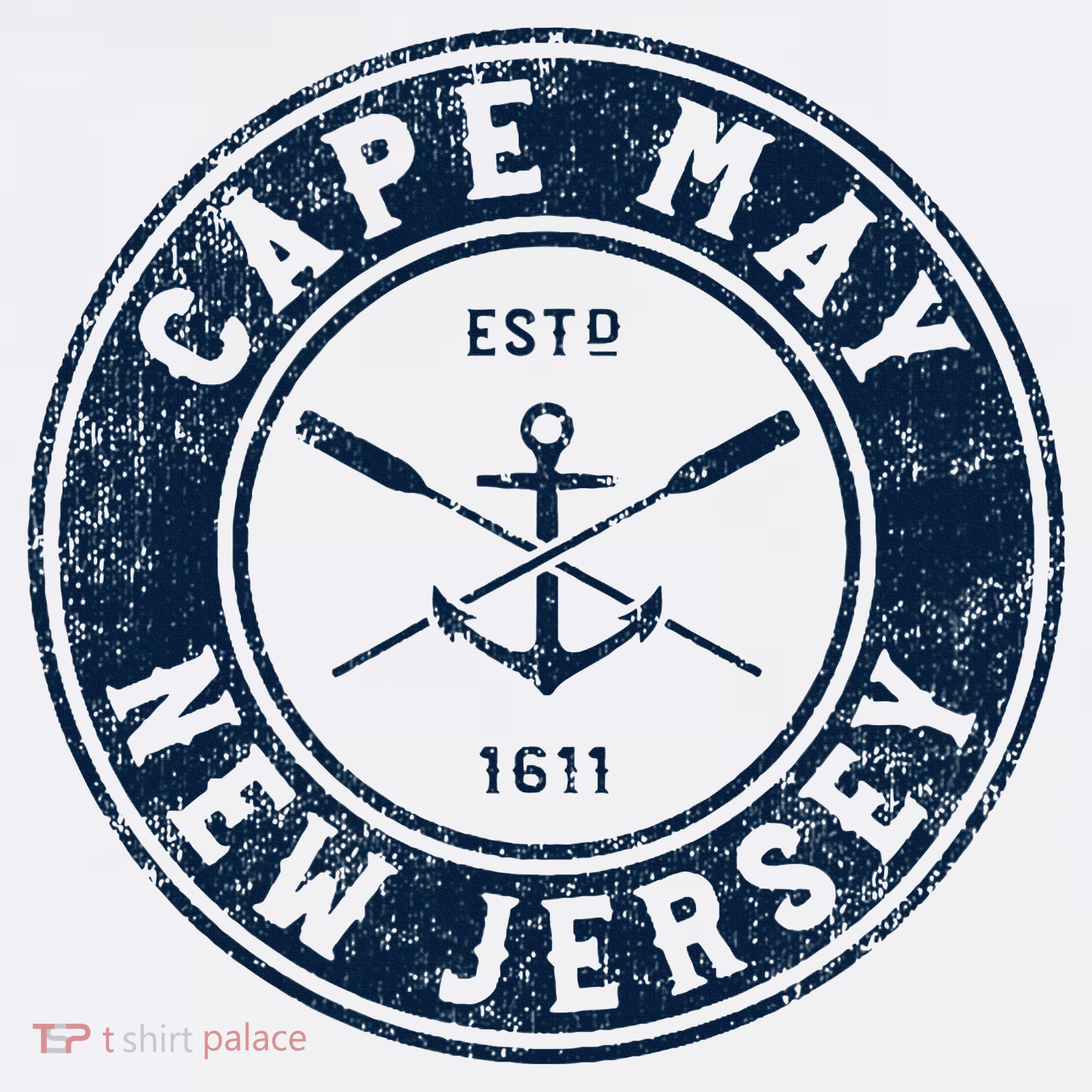 Cape May New Jersey Nj Vintage Boat Anchor & Oars T-Shirt