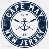Cape May New Jersey Nj Vintage Boat Anchor & Oars Kids T-Shirt thumb 4