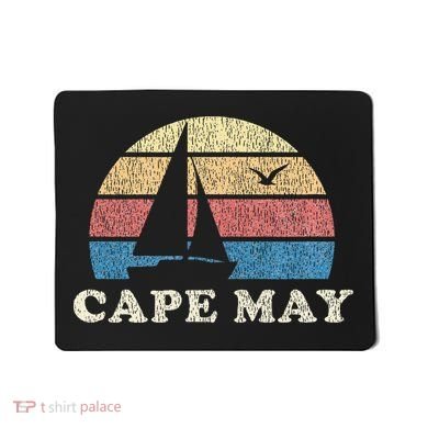Cape May Nj Vintage Sailboat 70s Throwback Sunset Mousepad