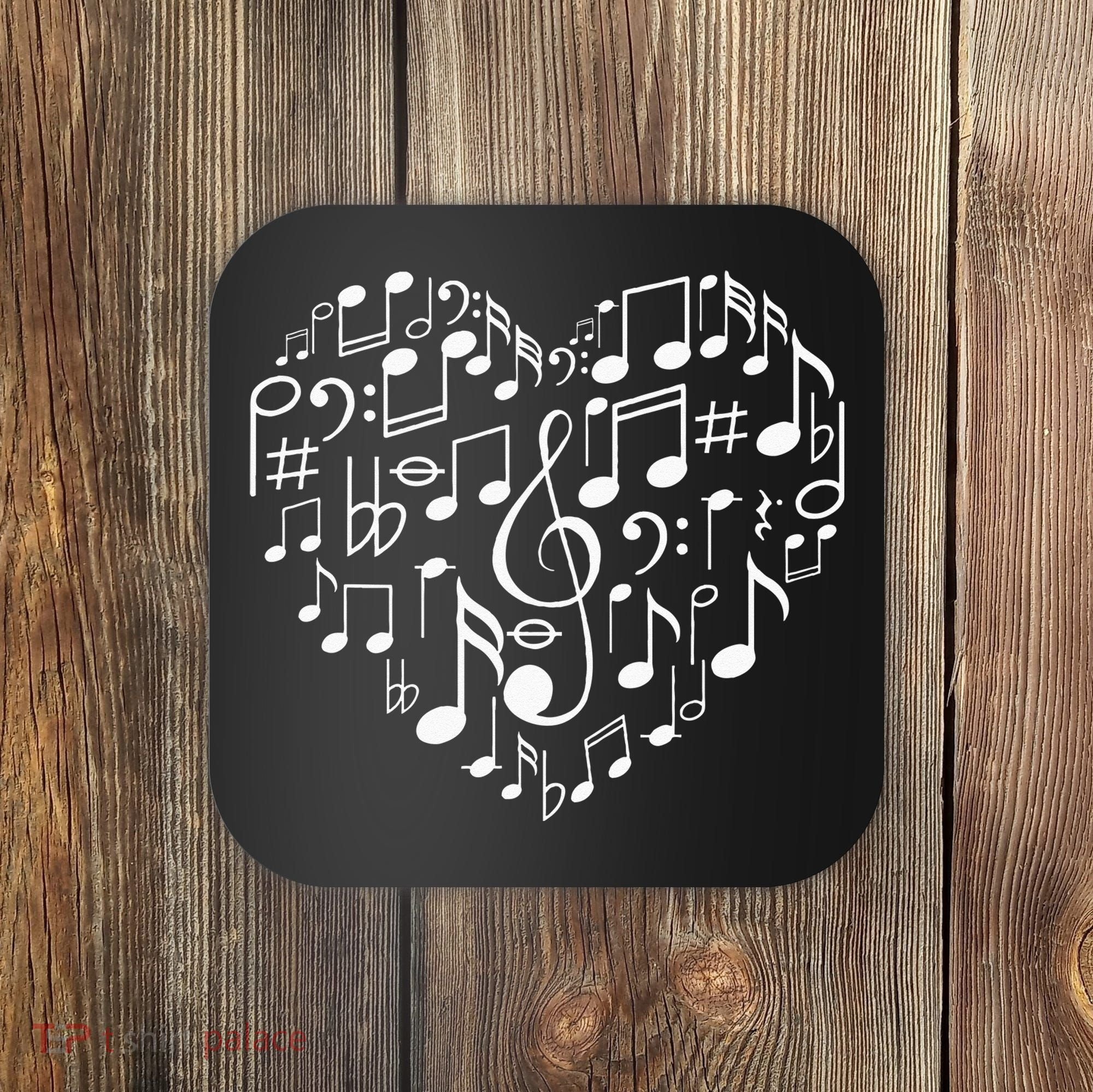 Cool Music Note Art For Men Women Music Musical Note Lover Coaster