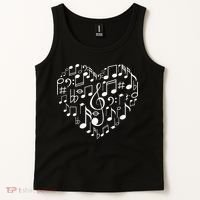 Cool Music Note Art For Men Women Music Musical Note Lover Tank Top thumb 2