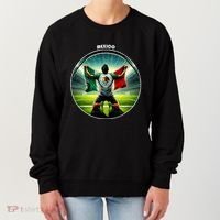 Cool Mexico National Soccer Team With Flag Women's Sweatshirt thumb 0