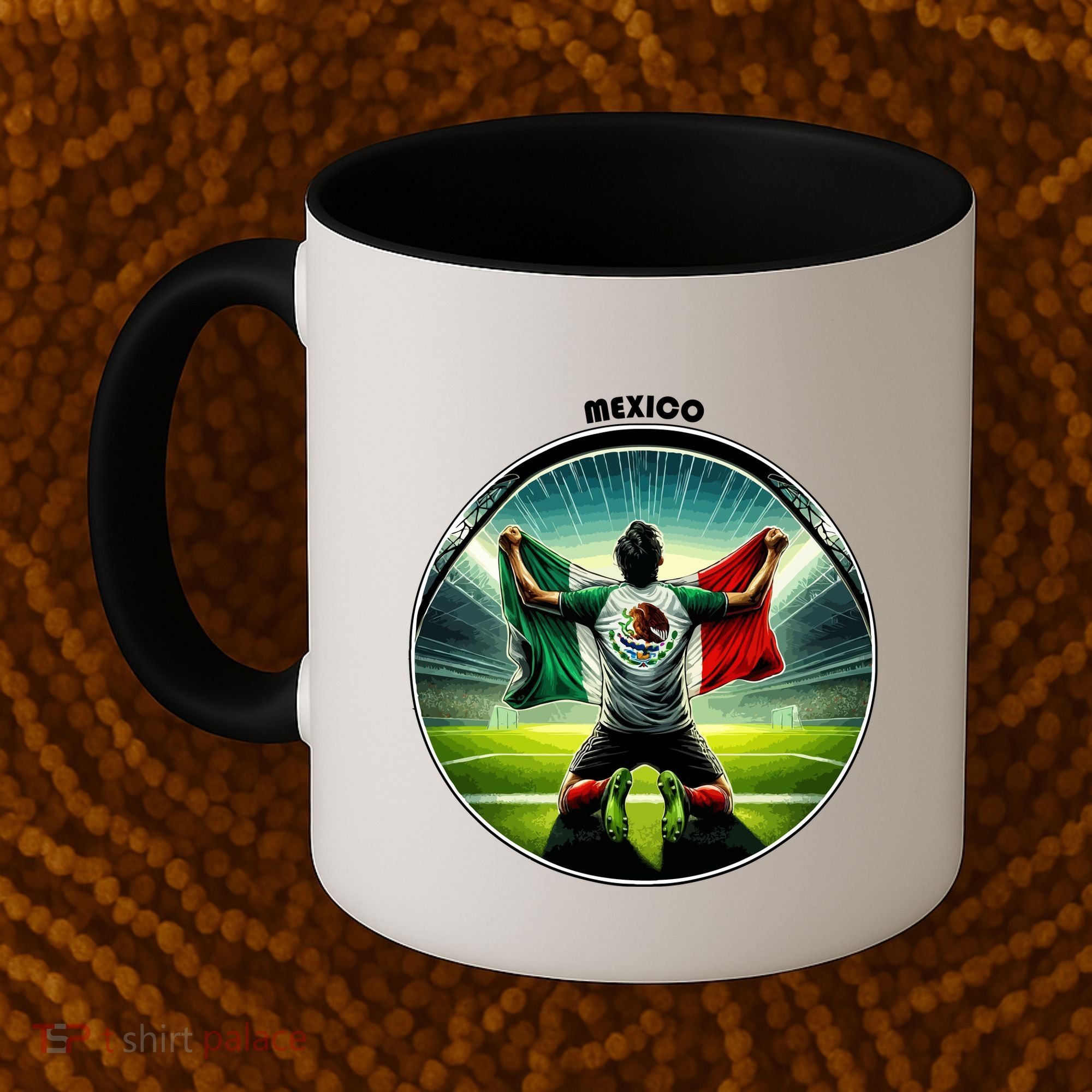 Cool Mexico National Soccer Team With Flag Coffee Mug