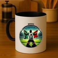 Cool Mexico National Soccer Team With Flag Coffee Mug thumb 4