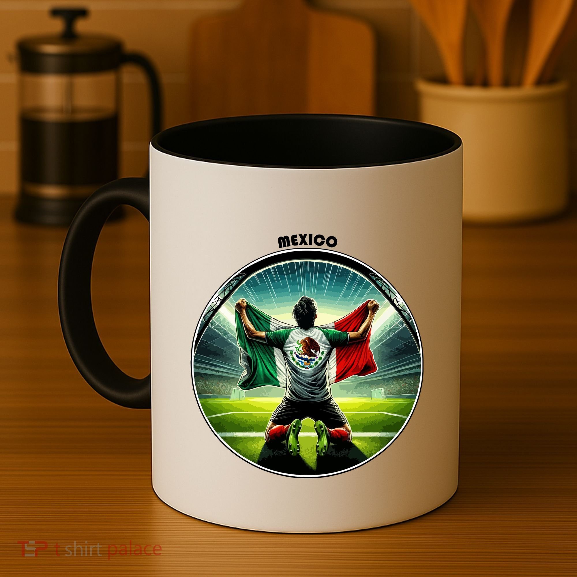 Cool Mexico National Soccer Team With Flag Coffee Mug