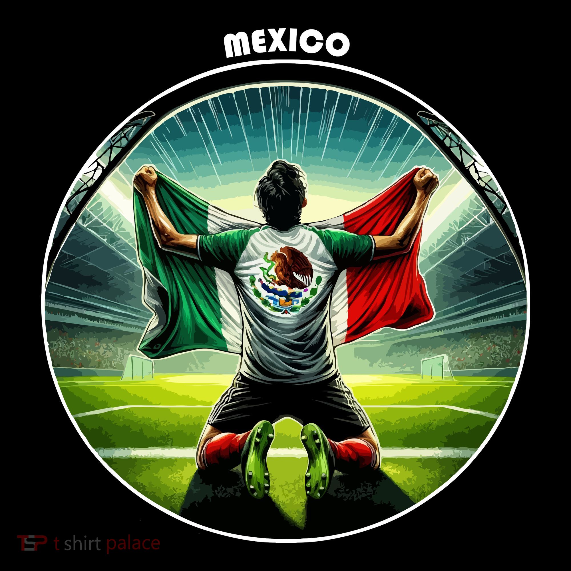 Cool Mexico National Soccer Team With Flag Women's Hoodie